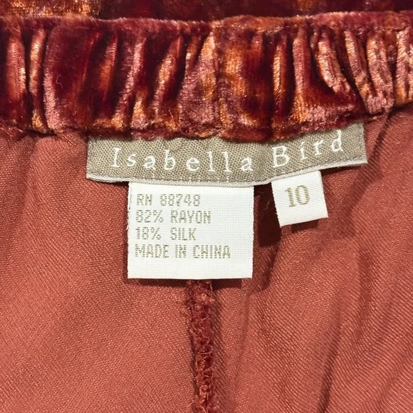 Isabella Bird Burgundy Crushed Velvet Boho Maxi Women’s Size 10 - Picture 5 of 6